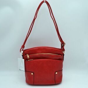 Alyssa Nicole Triple Zip Pocket Large Crossbody Bag